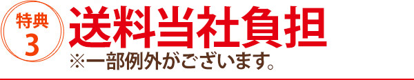 特典3　送料当社負担（※一部例外がございます。）